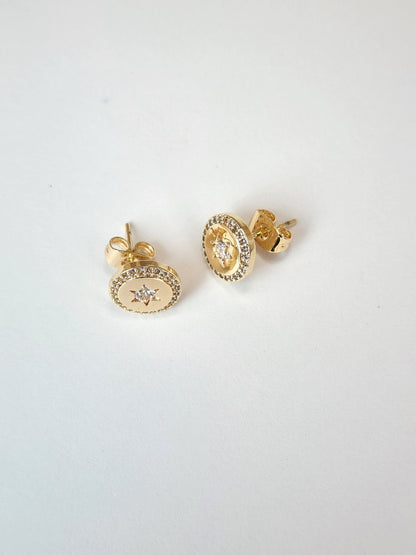 Gold vermeil super star earrings, gift for her