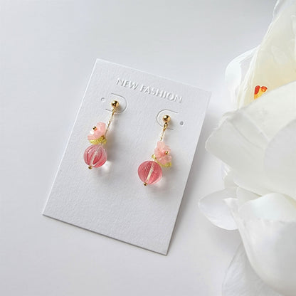 Sakura flower earrings, Sakura dangle earrings, Sakura Japanese flower earrings, floral earrings, gift for her