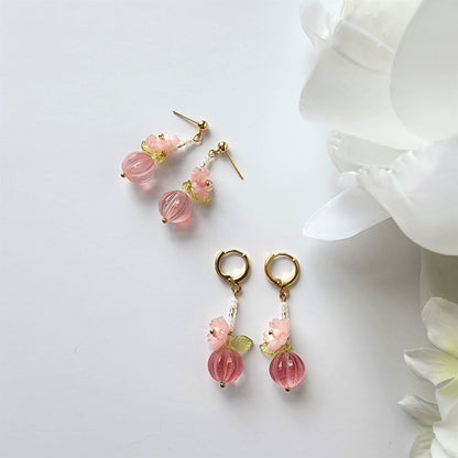 Sakura flower earrings, Sakura dangle earrings, Sakura Japanese flower earrings, floral earrings, gift for her