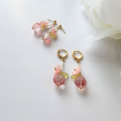 Sakura flower earrings, Sakura dangle earrings, Sakura Japanese flower earrings, floral earrings, gift for her