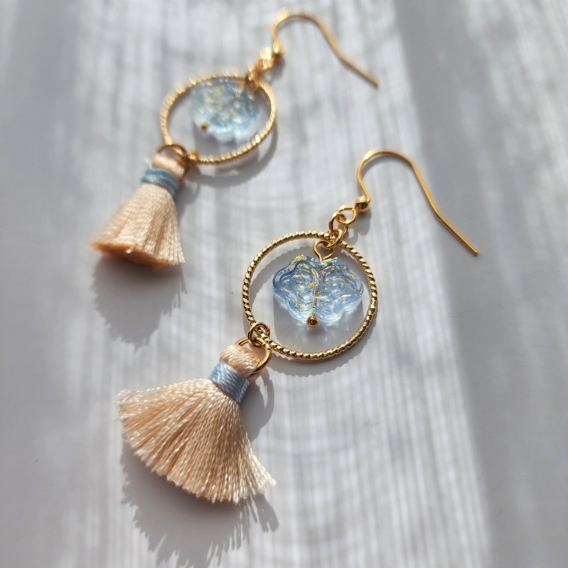 Auspicious cloud dangle earrings, Song dynasty inspired earrings, gift for her