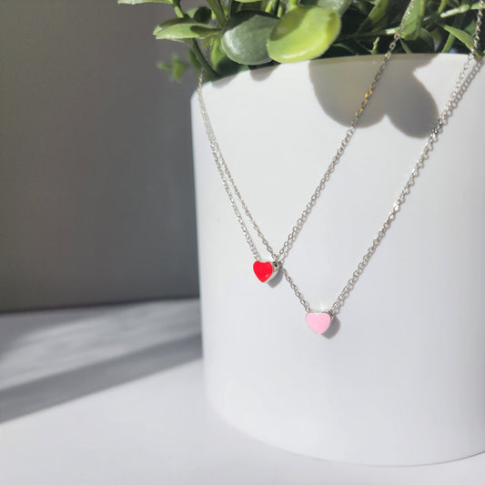 Mini love heart necklace, 925s silver necklace, Valentine's gift, gift for her