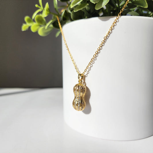 Sweet Peanut necklace, Gold peanut necklace, gift for her