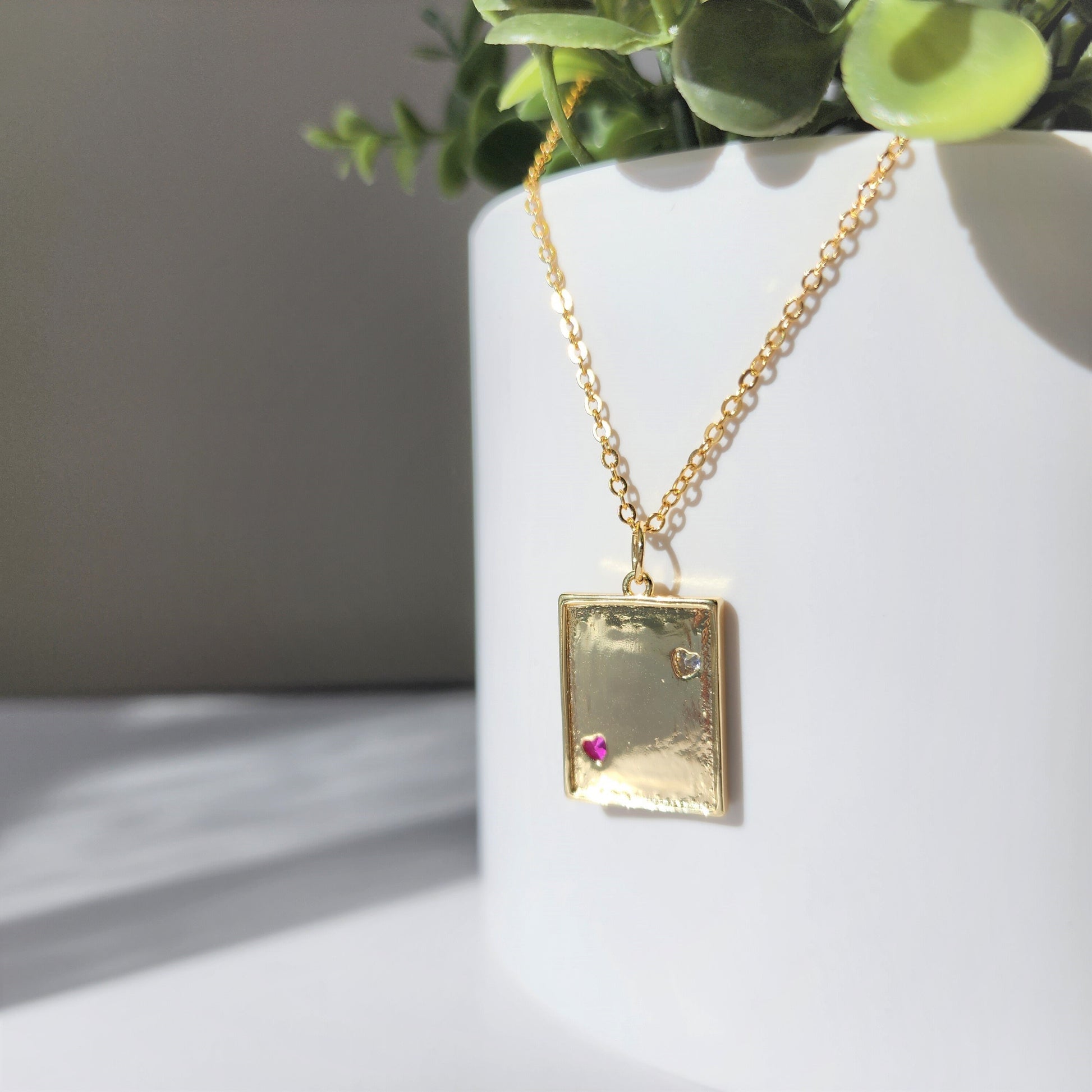 Love Mom necklace, gold plated pendant necklace, gift for her
