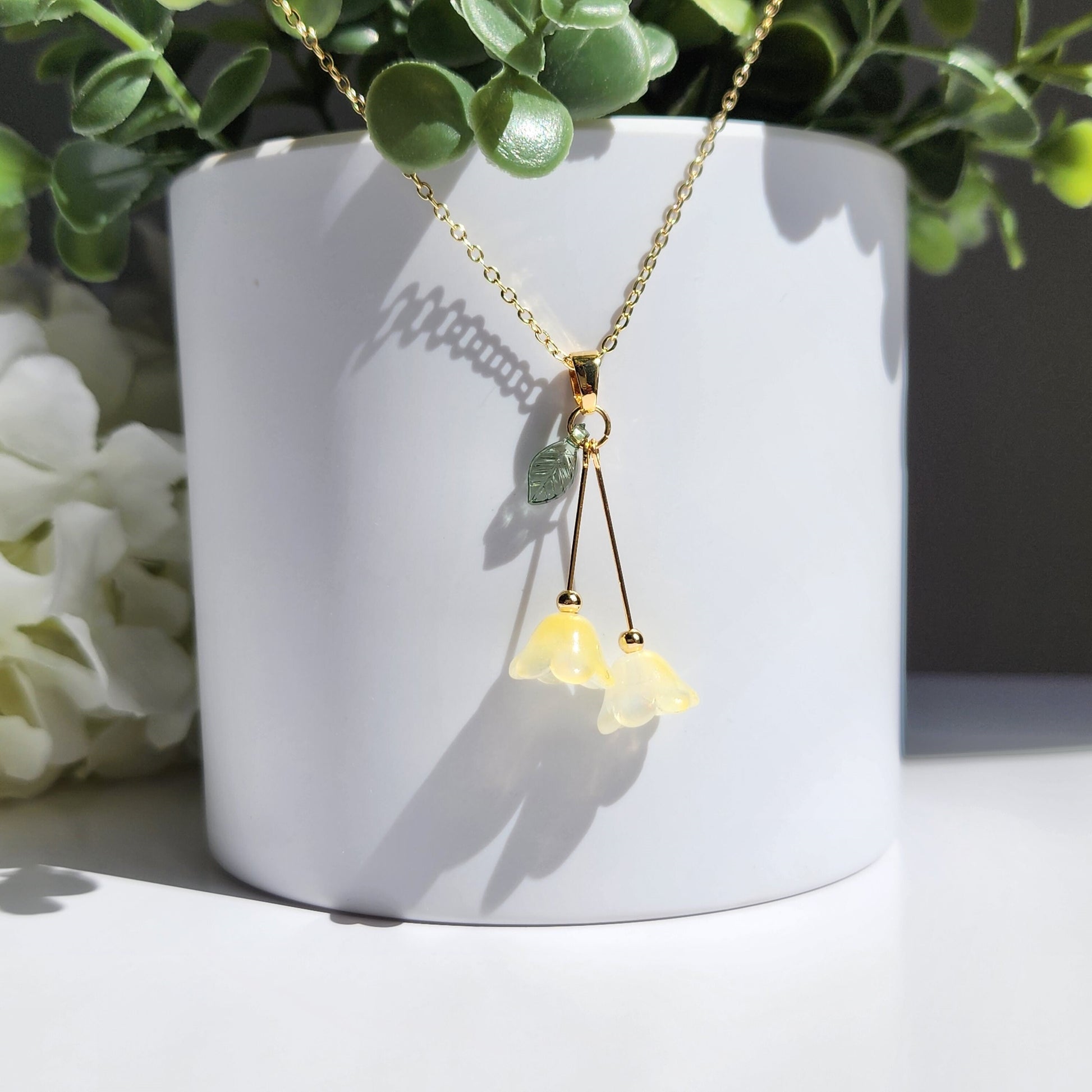 Lily of the valley necklace, Lily flower necklace, Gift for her