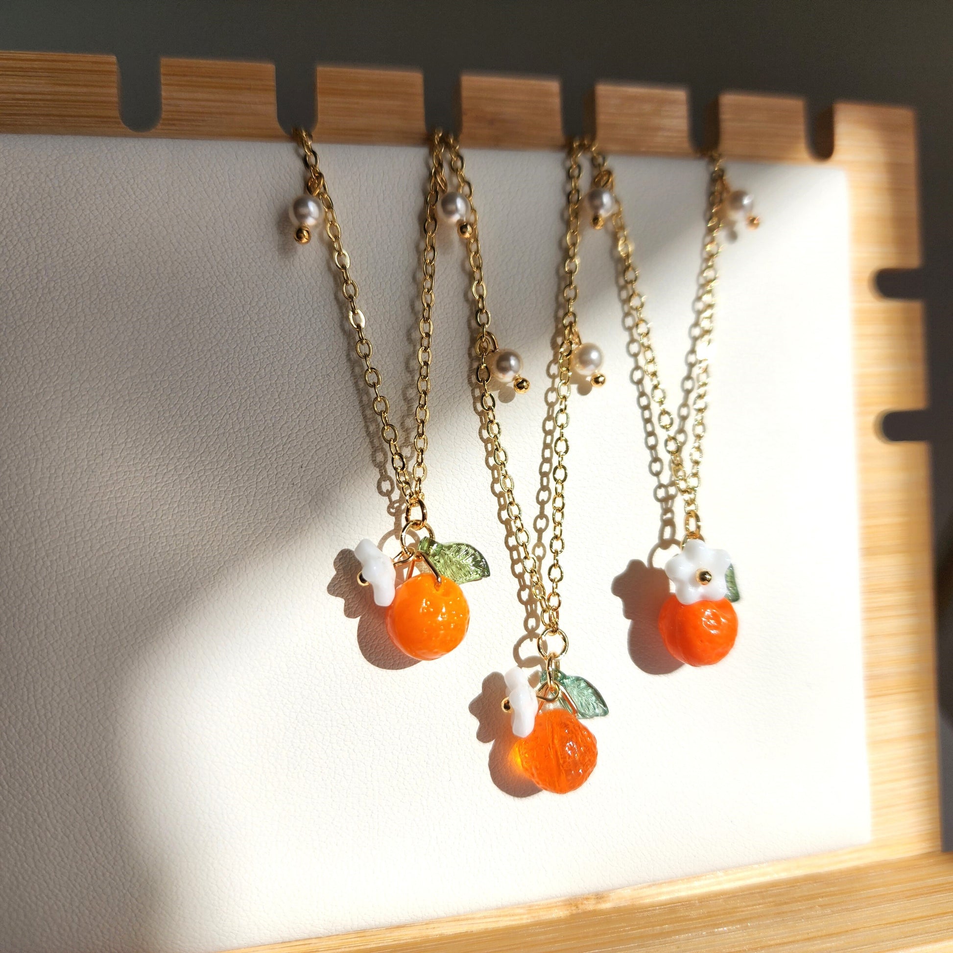 Orange bracelet, Czech glass orange bracelet, Fruit bracelet, Gift for her