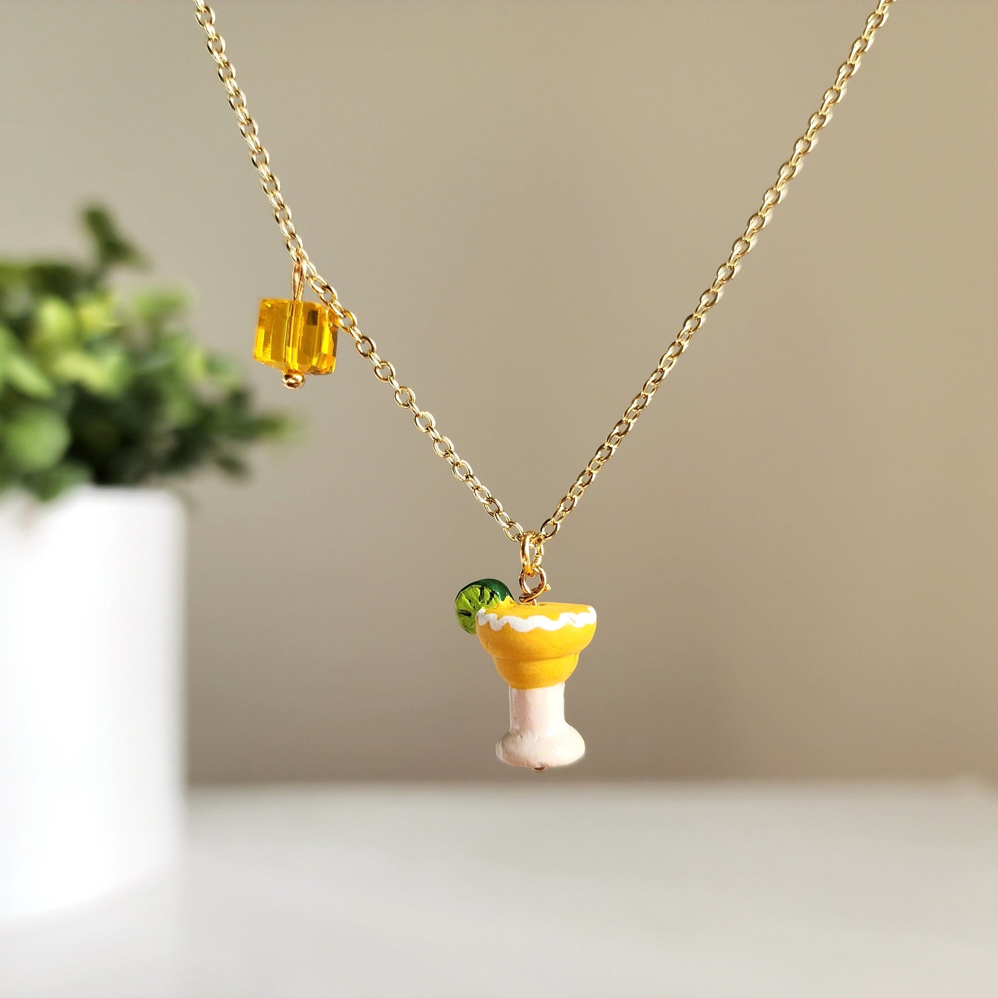 Margarita necklace, Light ice Margarita necklace, Drink necklace, Gift for her