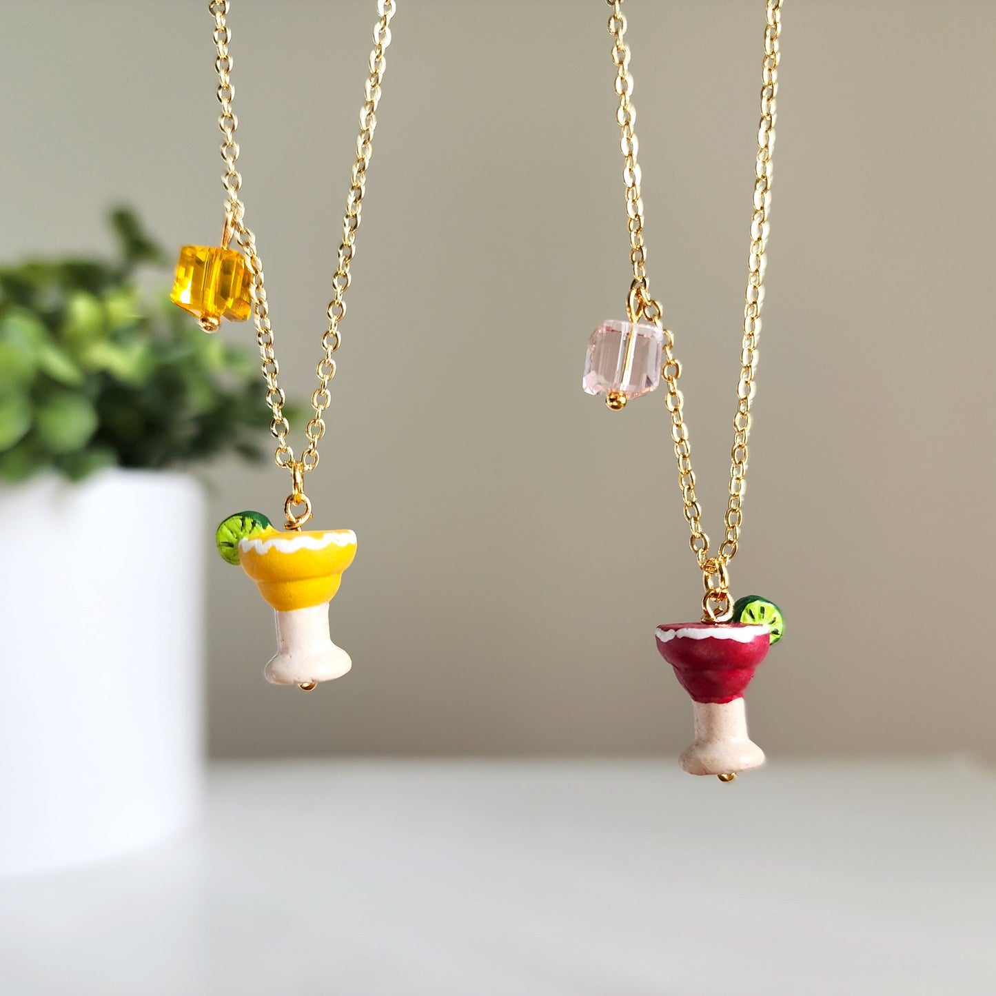 Margarita necklace, Light ice Margarita necklace, Drink necklace, Gift for her